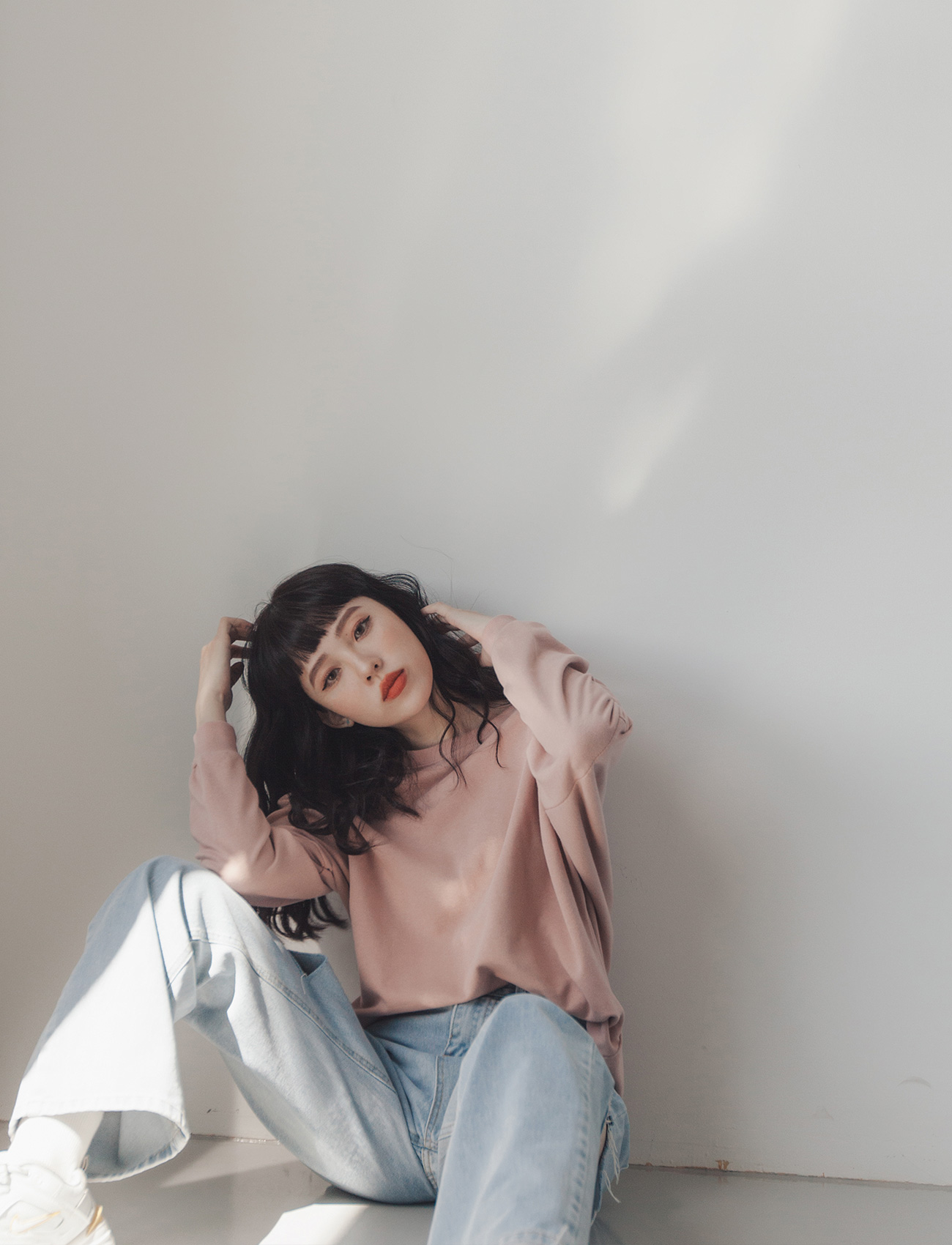 多色落肩大學t Ajpeace