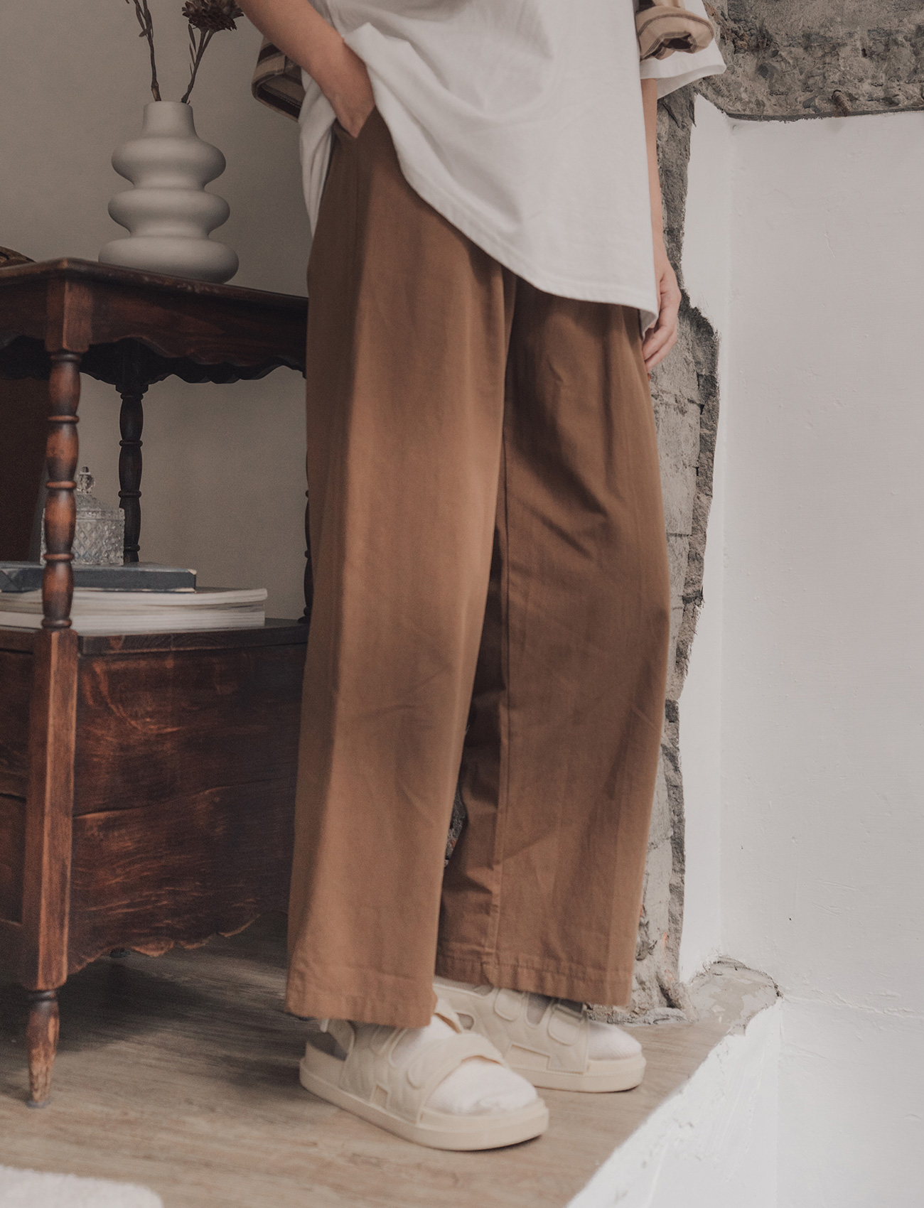 RE MADE IN TOKYO JAP Cotton Linen Wide Easy Pants